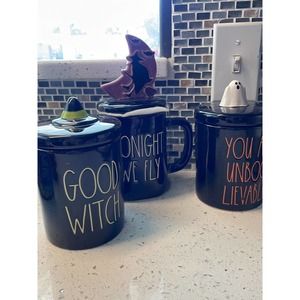 rae dunn new 3 piece Halloween set